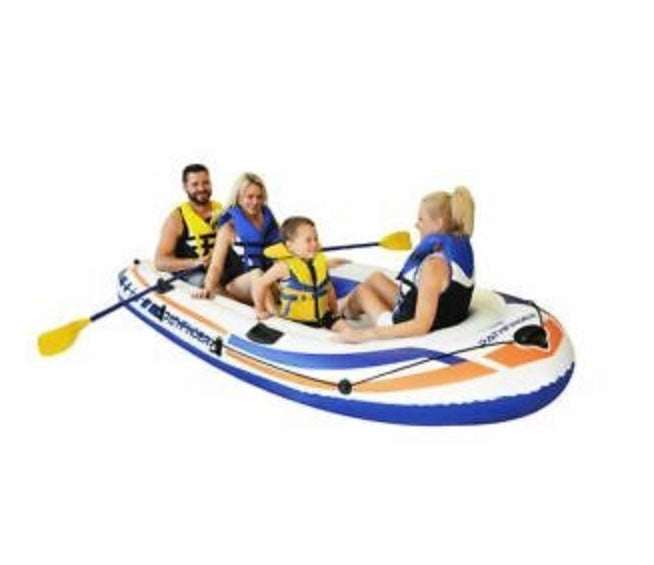 Inflatable Fishing Boat Frameless Portable Fishing Boat Raft with Oar & Fin